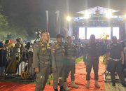 Satpol PP Kampar Jaga Malam Puncak HUT Kampar ke 75 Tahun di Lapangan Merdeka Bangkinang