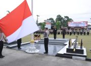 Upacara Harkitnas di Polres Kampar, Kapolres Bacakan Sambutan Menkomdigi