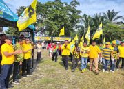 Semarak HUT Partai Golkar, Ratusan Warga Lipat Kain Antusias Ikuti Jalan Sehat