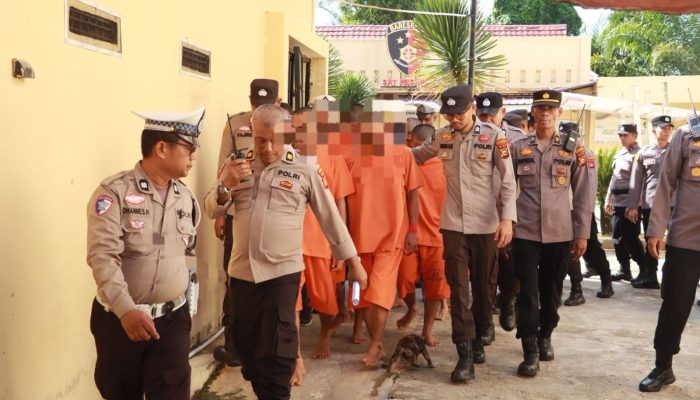 50 Tahanan Narkoba Polres Kampar Dipindahkan Ke Polda Riau