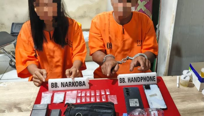Sepasang Kekasih Pengedar Narkoba Diringkus Polres Kampar di Tapung