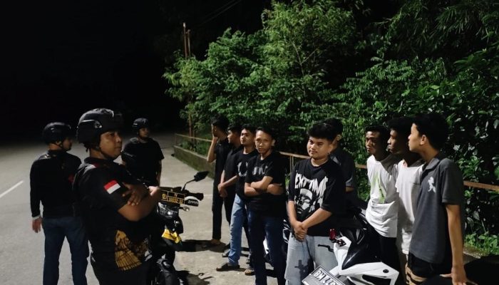 Jaga Kamtibmas, Tim Raga Polres Kampar Lakukan Patroli Malam