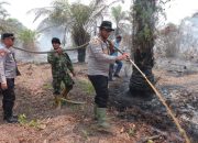 Cegah Karhutla Lahan Gambut Meluas di Kualu Nenas, Kapolres Kampar Turun Langsung Pimpin Penanganan