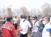 Bupati Kampar Dampingi Menteri Lingkungan Hidup Tinjau Lokasi Karhutla di Tambang