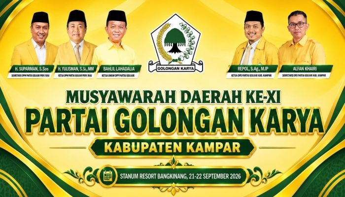 Besok, Musda XI Golkar Kampar Digelar di Stanum Bangkinang Kota