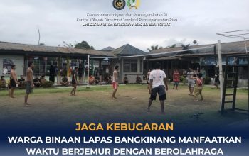 Dukung Kesehatan Warga Binaan, Lapas Bangkinang Gelar Olahraga Rutin